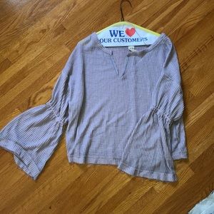 Free people lavender long sleeve boho top